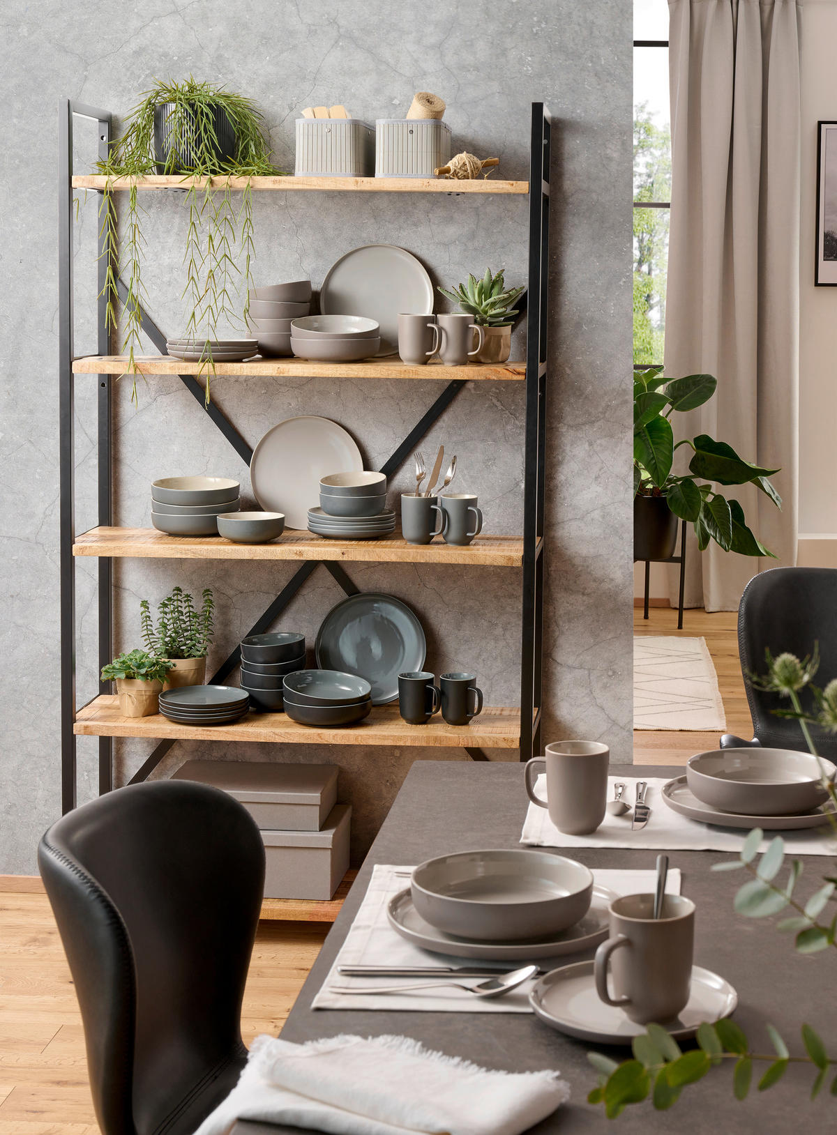 KOMBISERVICE Jasper 20-teilig  - Grau, Basics, Keramik - Ritzenhoff Breker