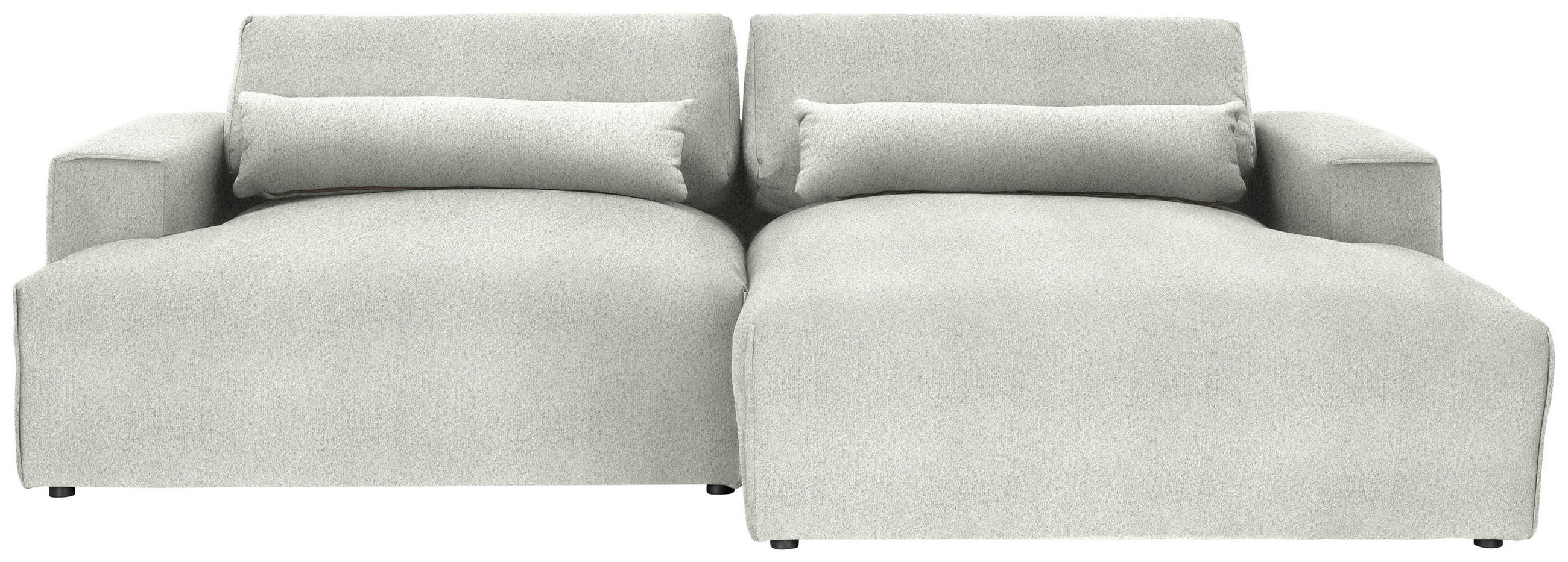 ECKSOFA Felicia in Chenille Creme  267/187 cm  - Creme/Schwarz, Design, Kunststoff/Textil (267/187cm) - Stylife