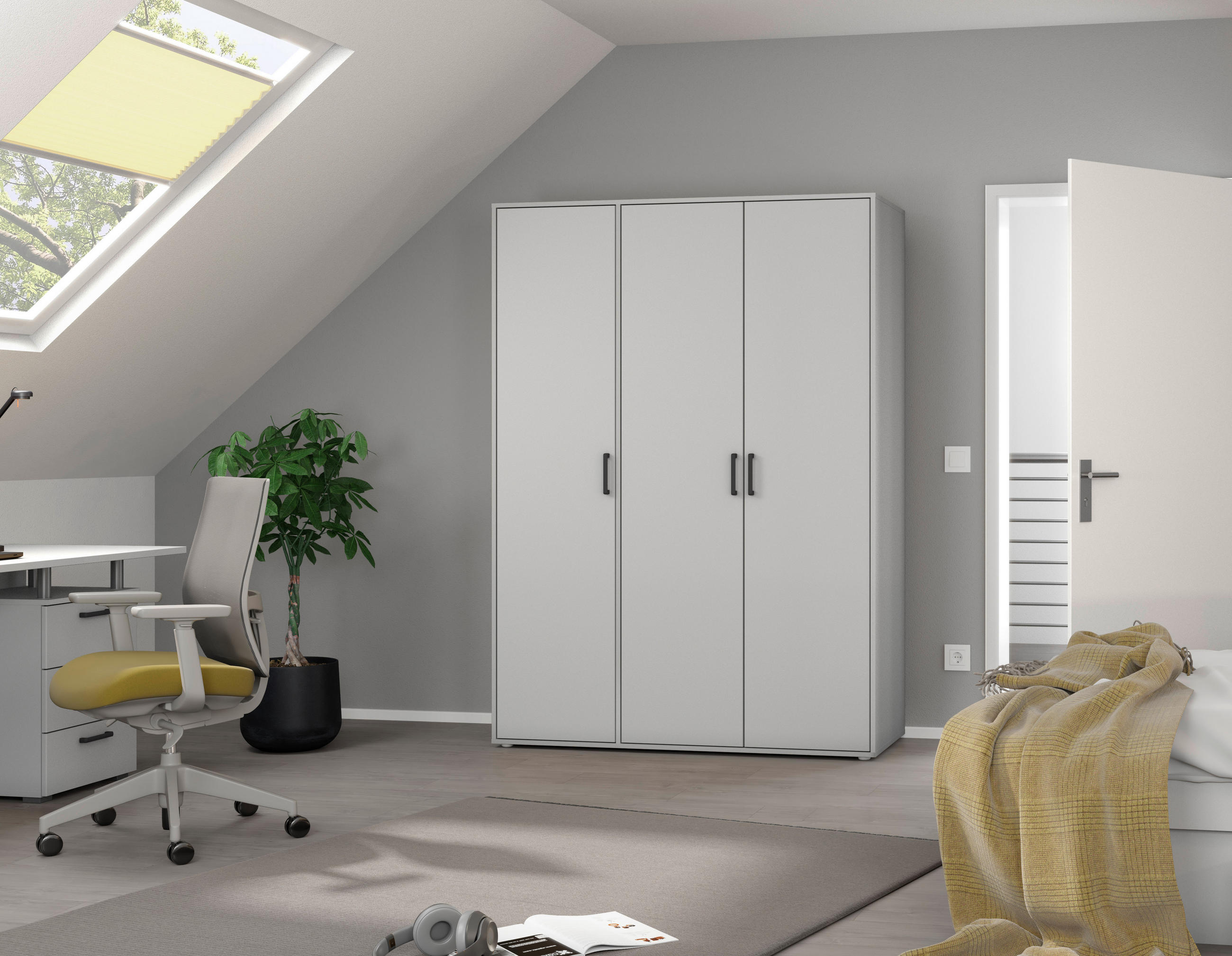 DREHTÜRENSCHRANK in Weiss - Weiss, Modern, Holzwerkstoff/Kunststoff (140/194/53cm) - Rauch Möbel