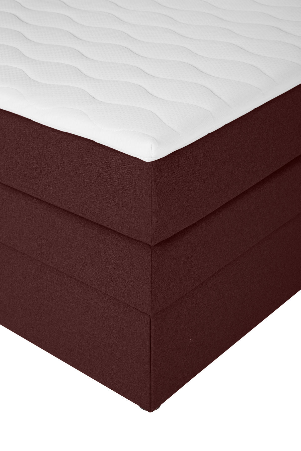 BOXSPRINGBETT 140/200 cm,  in Dunkelrot  - Schwarz/Dunkelrot, Design, Kunststoff/Textil (140/200cm) - Welnova