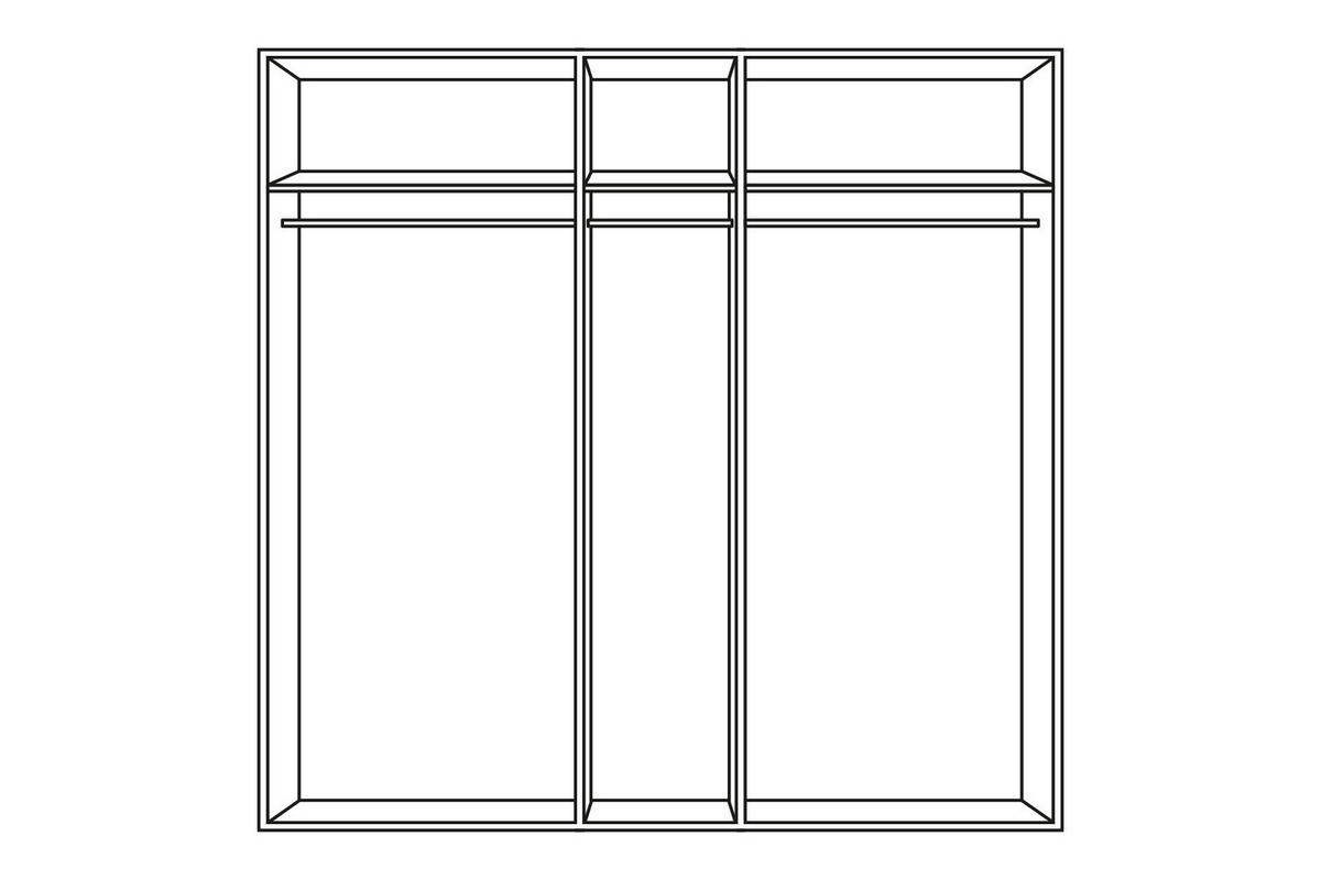 DREHTÜRENSCHRANK 226/197/54 cm,  in Weiß, 5-türig  - Alufarben/Weiß, KONVENTIONELL, Holzwerkstoff/Kunststoff (226/197/54cm) - home24
