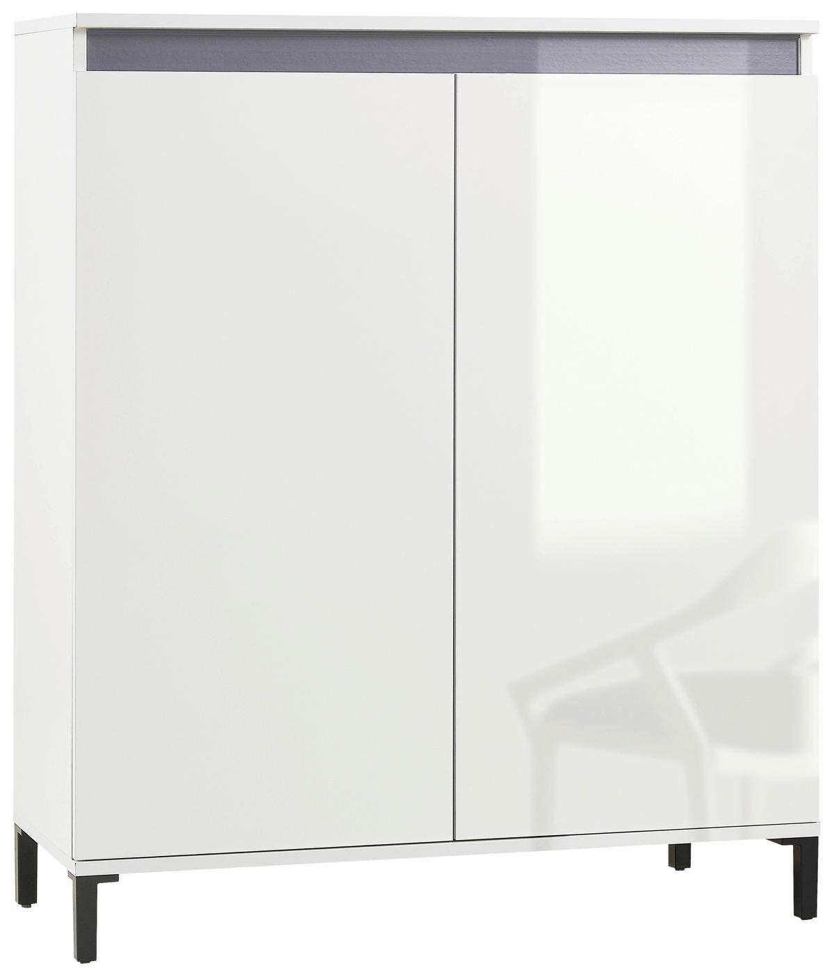 HIGHBOARD Weiß, Weiß Hochglanz  100/110/40 cm  - Weiß Hochglanz/Anthrazit, Design, Holzwerkstoff/Kunststoff (100/110/40cm) - Xora