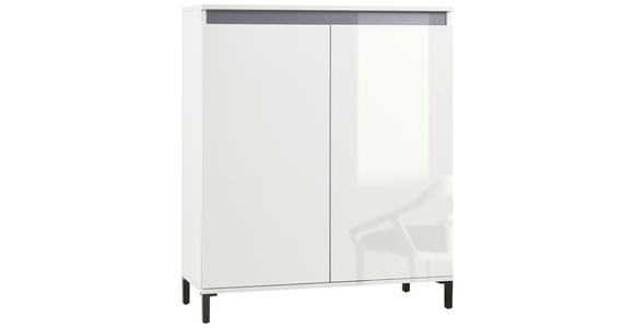 HIGHBOARD Weiß, Weiß Hochglanz  100/110/40 cm  - Weiß Hochglanz/Anthrazit, Design, Holzwerkstoff/Kunststoff (100/110/40cm) - Xora