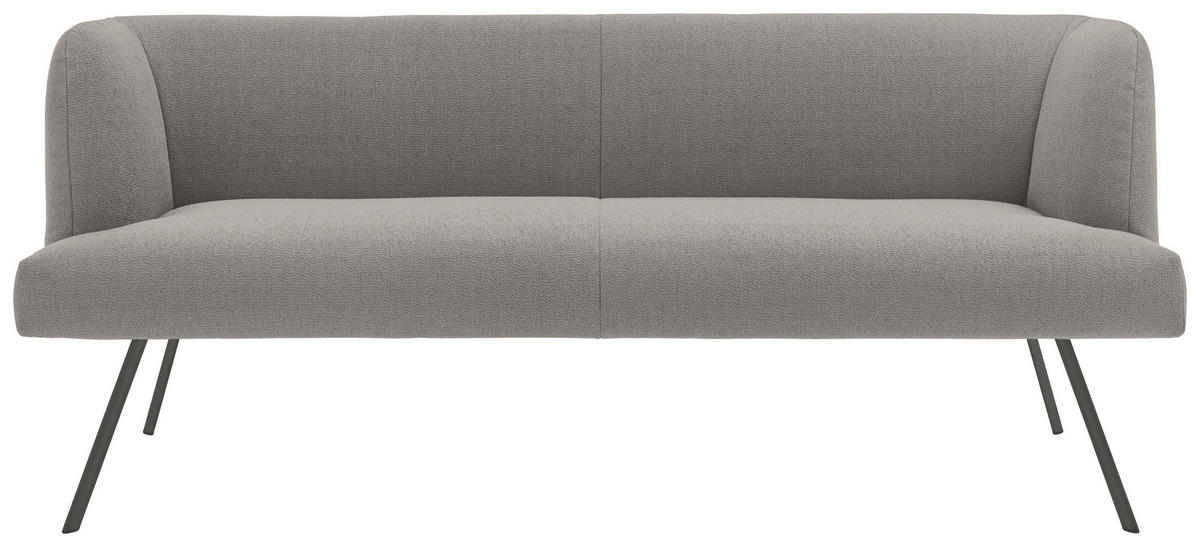 SITZBANK in Metall, Textil Anthrazit, Graubraun  - Anthrazit/Graubraun, Design, Textil/Metall (200/87/64cm) - Venjakob