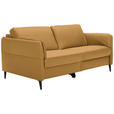 3-SITZER-SOFA in Leder Senfgelb  - Senfgelb/Schwarz, Design, Leder/Metall (190/84/99cm) - Dieter Knoll