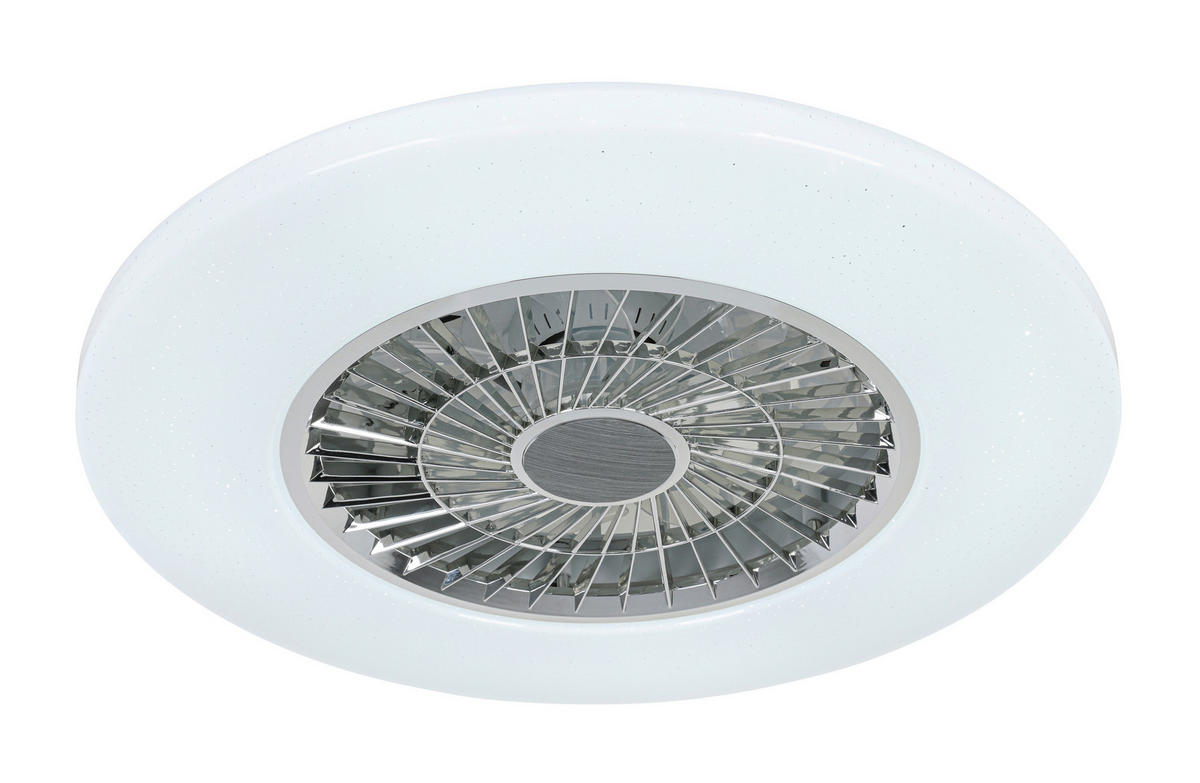 DECKENVENTILATOR - Chromfarben/Weiß, Trend, Kunststoff/Metall (58/14,5cm) - Mican