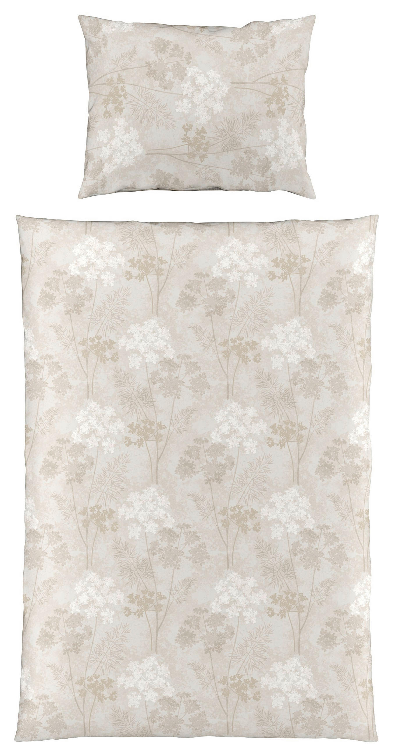 ÁGYNEMŰHUZAT-GARNITÚRA 140/200 cm  - krémszínű/fehér, Basics, textil (140/200cm) - Fleuresse