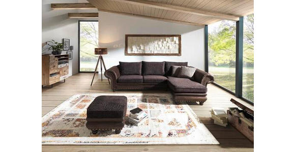 ECKSOFA Braun Mikrofaser  - Dunkelbraun/Braun, LIFESTYLE, Holz/Textil (302/180cm) - Landscape