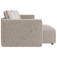 ECKSOFA Beige Cord Zierkissen, Rückenkissen, Schlaffunktion, Rücken echt  - Beige/Schwarz, MODERN, Kunststoff/Textil (350/168cm) - Xora