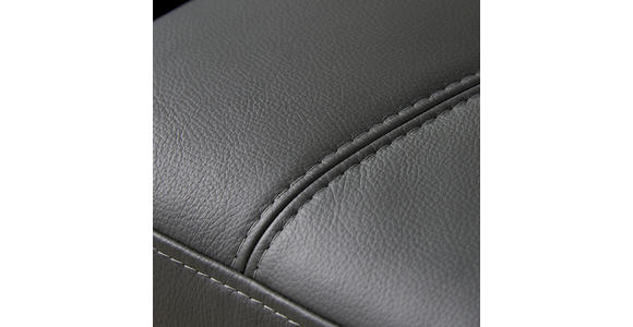 WOHNLANDSCHAFT Anthrazit Echtleder - Chromfarben/Anthrazit, Design, Leder (291/226cm) - Novel