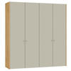 DREHTÜRENSCHRANK  in Eichefarben, Sandfarben  - Sandfarben/Eichefarben, Design, Glas/Holz (205,1/220/58,5cm) - Jutzler