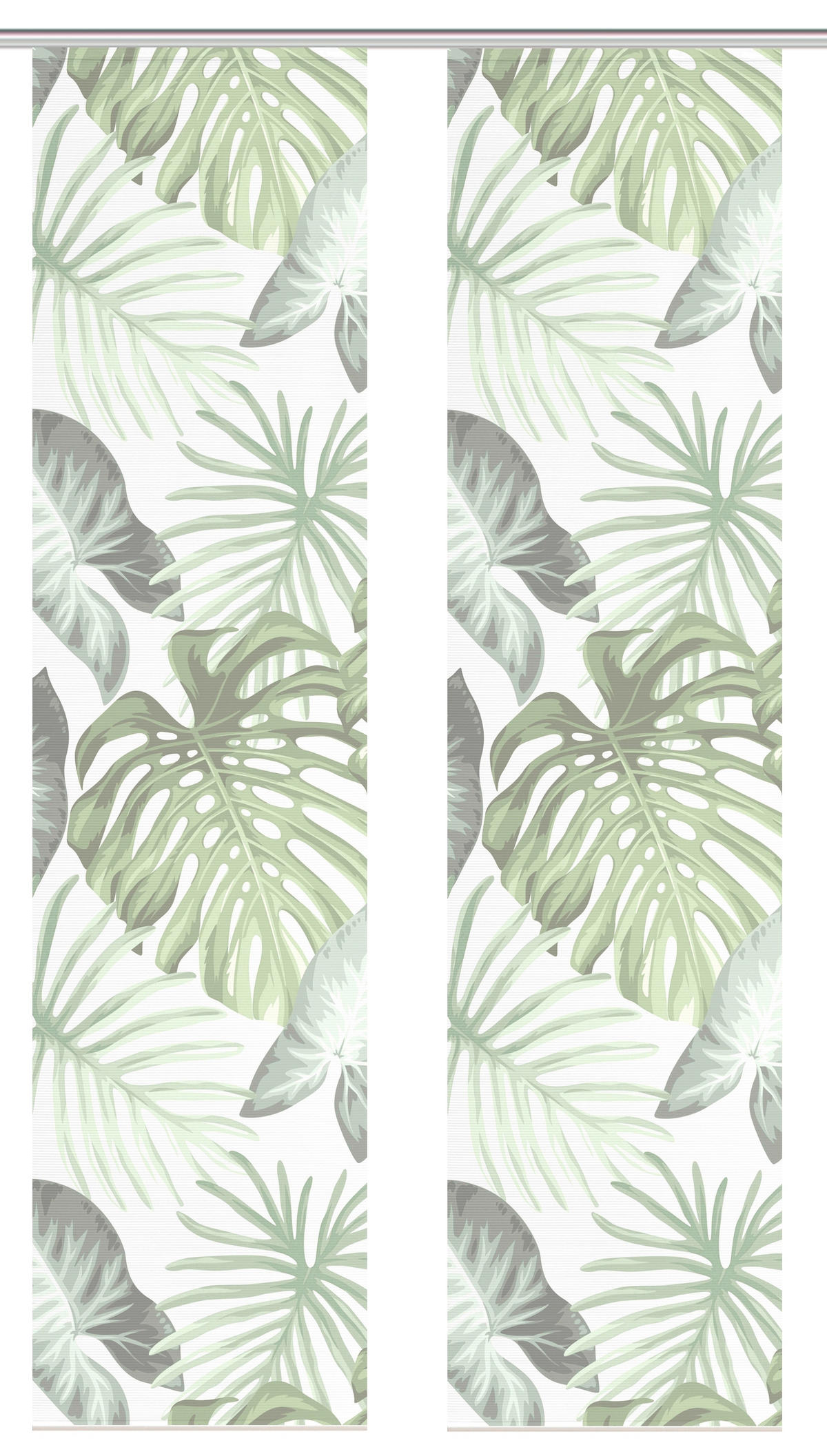 FLÄCHENVORHANG  2 Stück  blickdicht    - Grün, Natur, Textil (60cm)