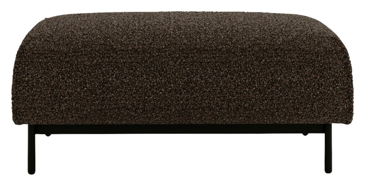HOCKER in Textil Dunkelbraun, Schwarz  - Dunkelbraun/Schwarz, Design, Textil/Metall (100/42/97cm) - Livetastic
