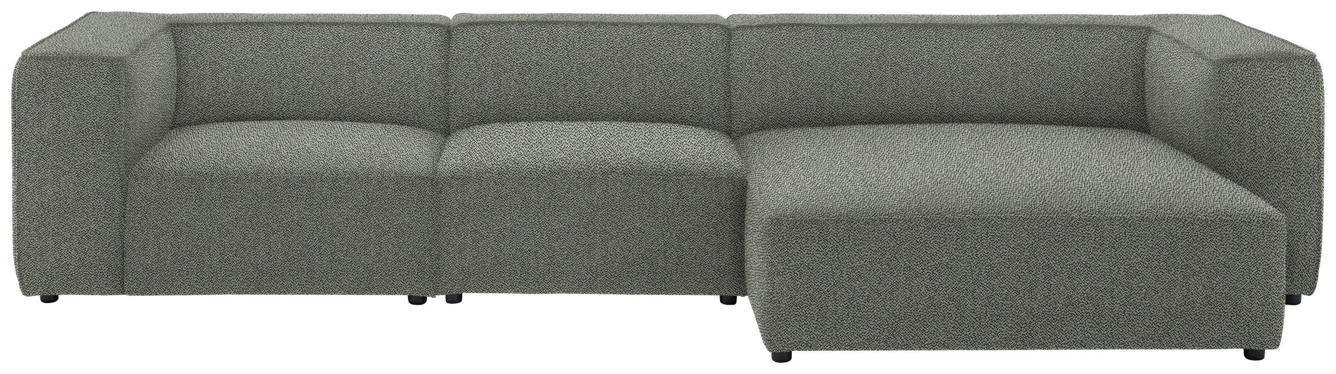 ECKSOFA in Flachgewebe Grau  341/164 cm  - Schwarz/Grau, Design, Kunststoff/Textil (341/164cm) - W.Schillig