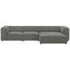 ECKSOFA in Flachgewebe Grau  341/164 cm  - Schwarz/Grau, Design, Kunststoff/Textil (341/164cm) - W.Schillig