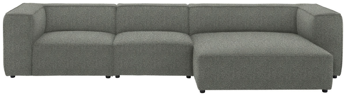 ECKSOFA in Flachgewebe Grau  341/164 cm  - Schwarz/Grau, Design, Kunststoff/Textil (341/164cm) - W.Schillig