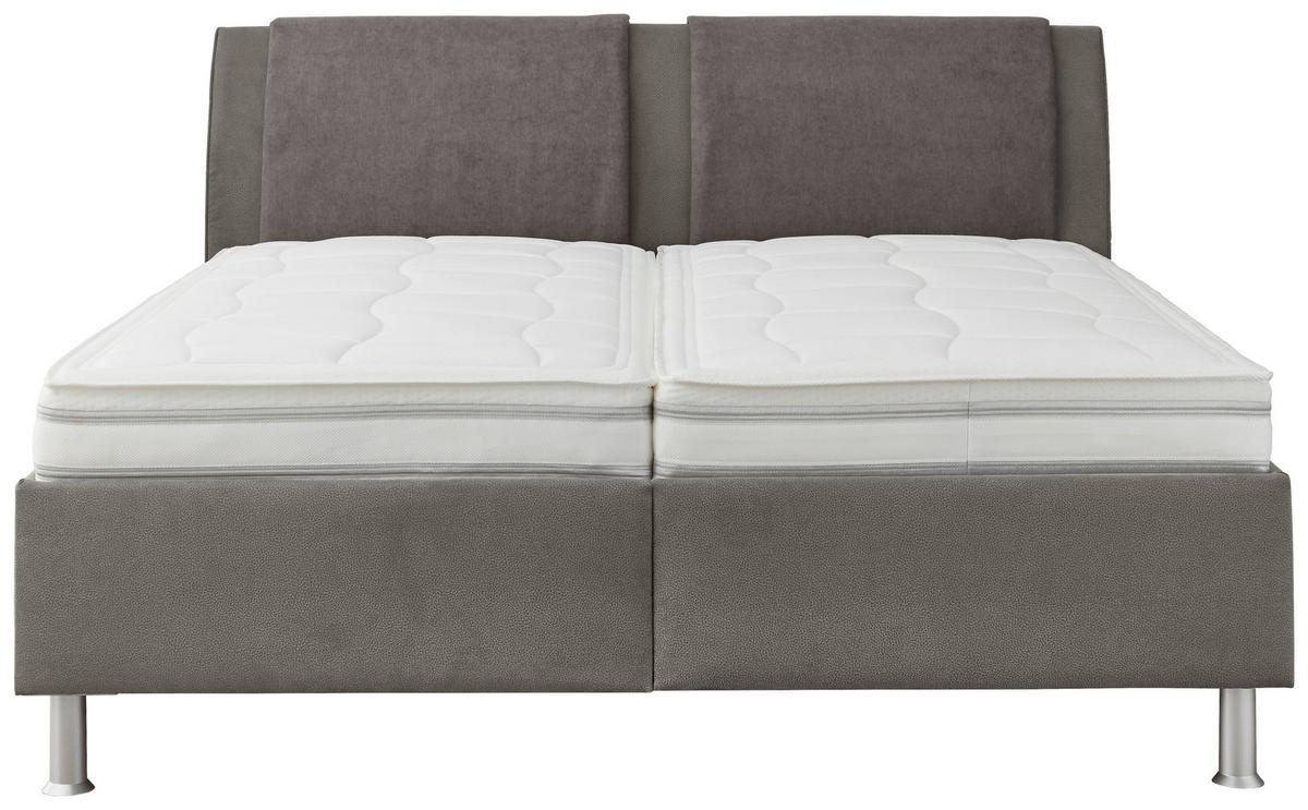 POLSTERBETT 180/200 cm,  in Anthrazit, Hellgrau, Matratze, gepolstertes Kopfteil, Lattenrost, H4 + H4 = sehr fest  - Anthrazit/Hellgrau, KONVENTIONELL, Holz/Holzwerkstoff (180/200cm) - Beldomo - Sleep