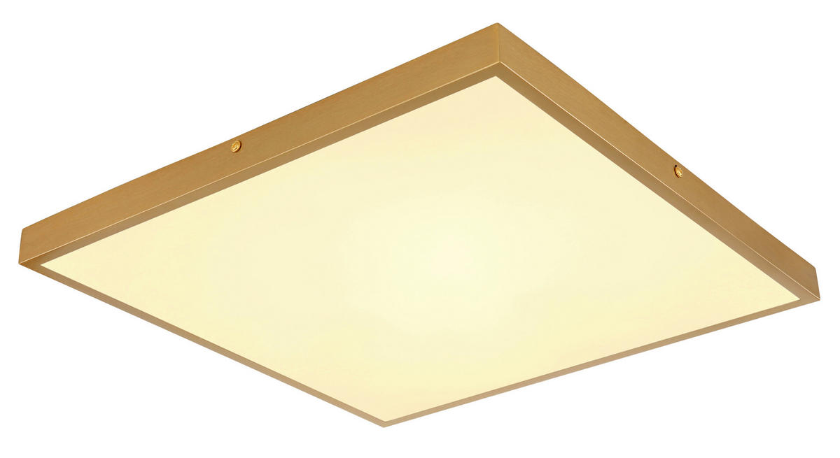 STROPNÉ LED SVIETIDLO, 45/46/3 cm - opálová/mosadzná, Konventionell, kov/plast (45/46/3cm) - Globo