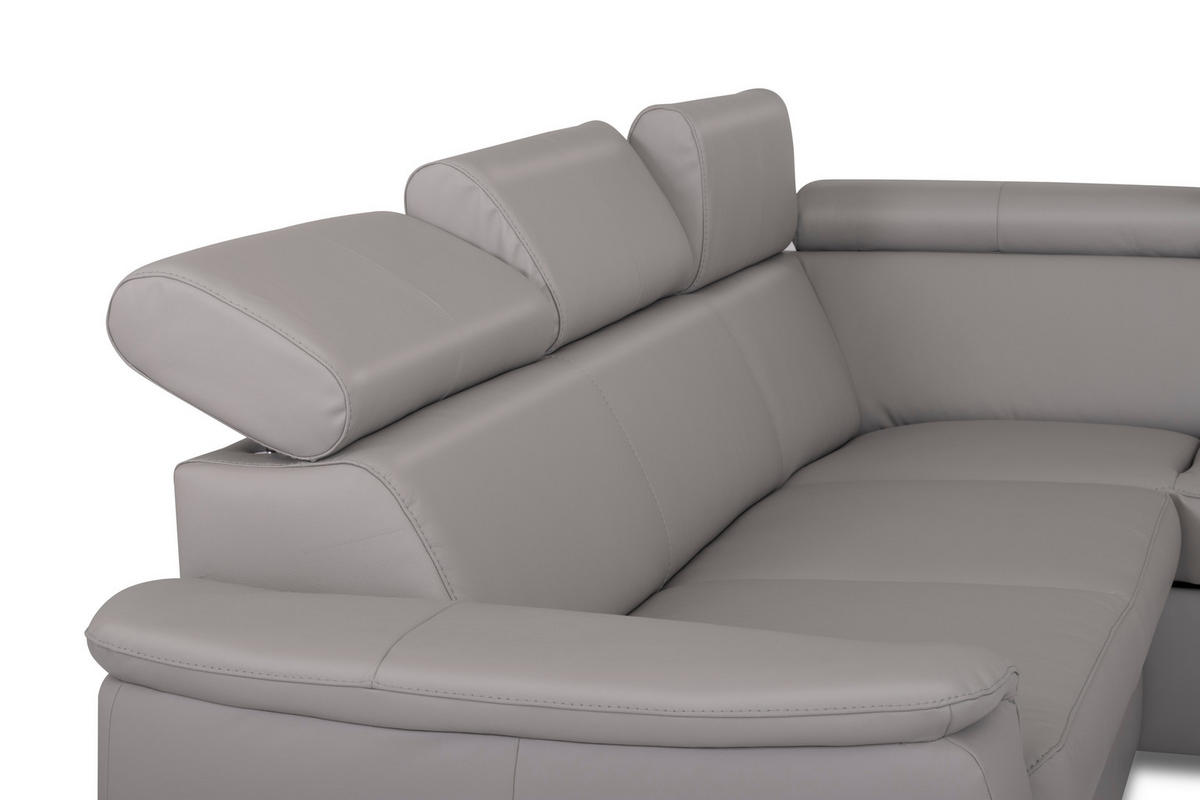 SEDACÍ SOUPRAVA, textil, kůže, platinová - barvy stříbra/platinová, dřevo/textil (262/211cm) - Celina Home