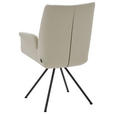 ARMLEHNSTUHL drehbar  Beinauswahl, Lederauswahl, Sitzfläche 360° drehbar  Echtleder  - Creme/Schwarz, Design, Leder/Metall (65/91/63cm) - Dieter Knoll