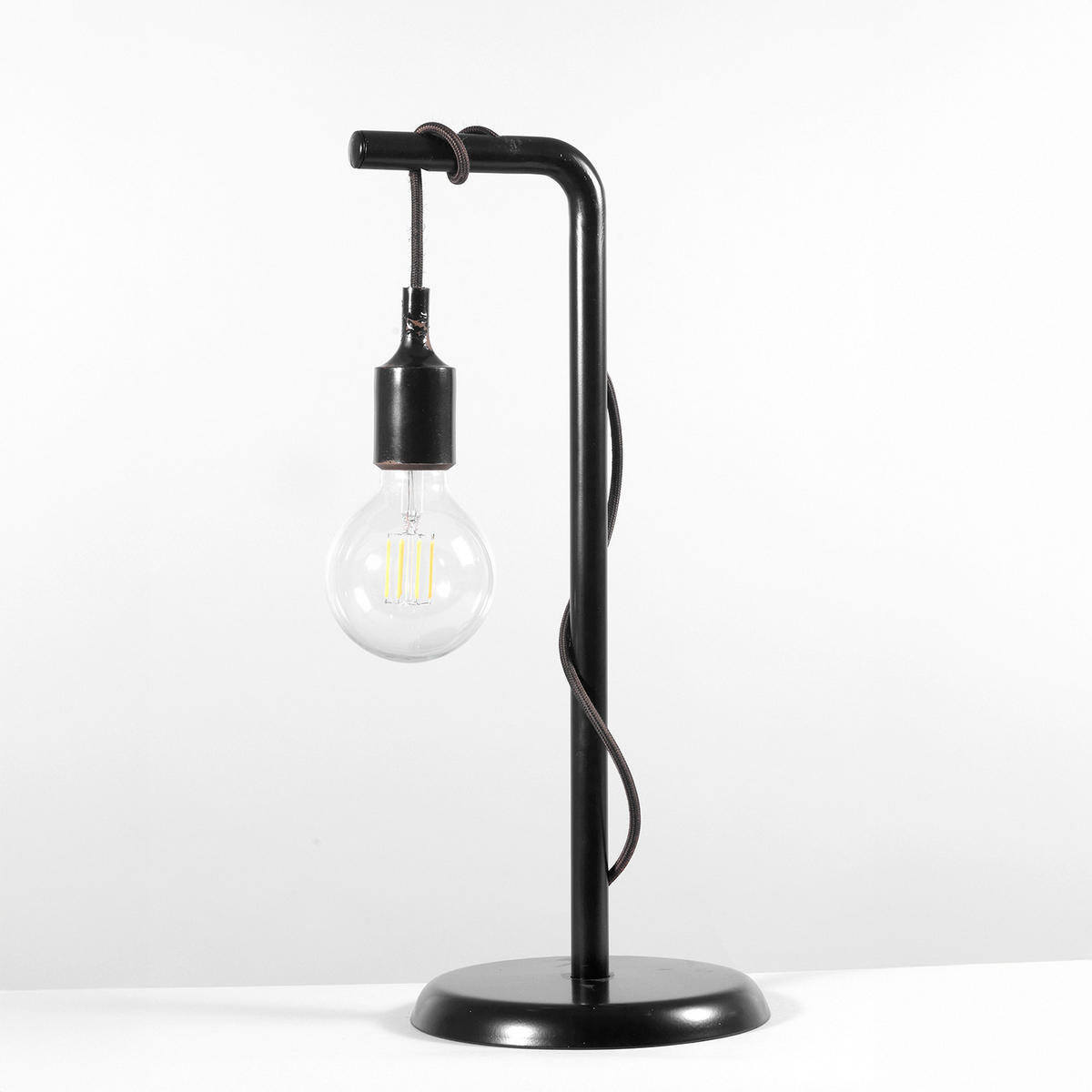 TISCHLEUCHTE 30/15/48 cm   - Schwarz/Cappuccino, Basics, Kunststoff/Metall (30/15/48cm)