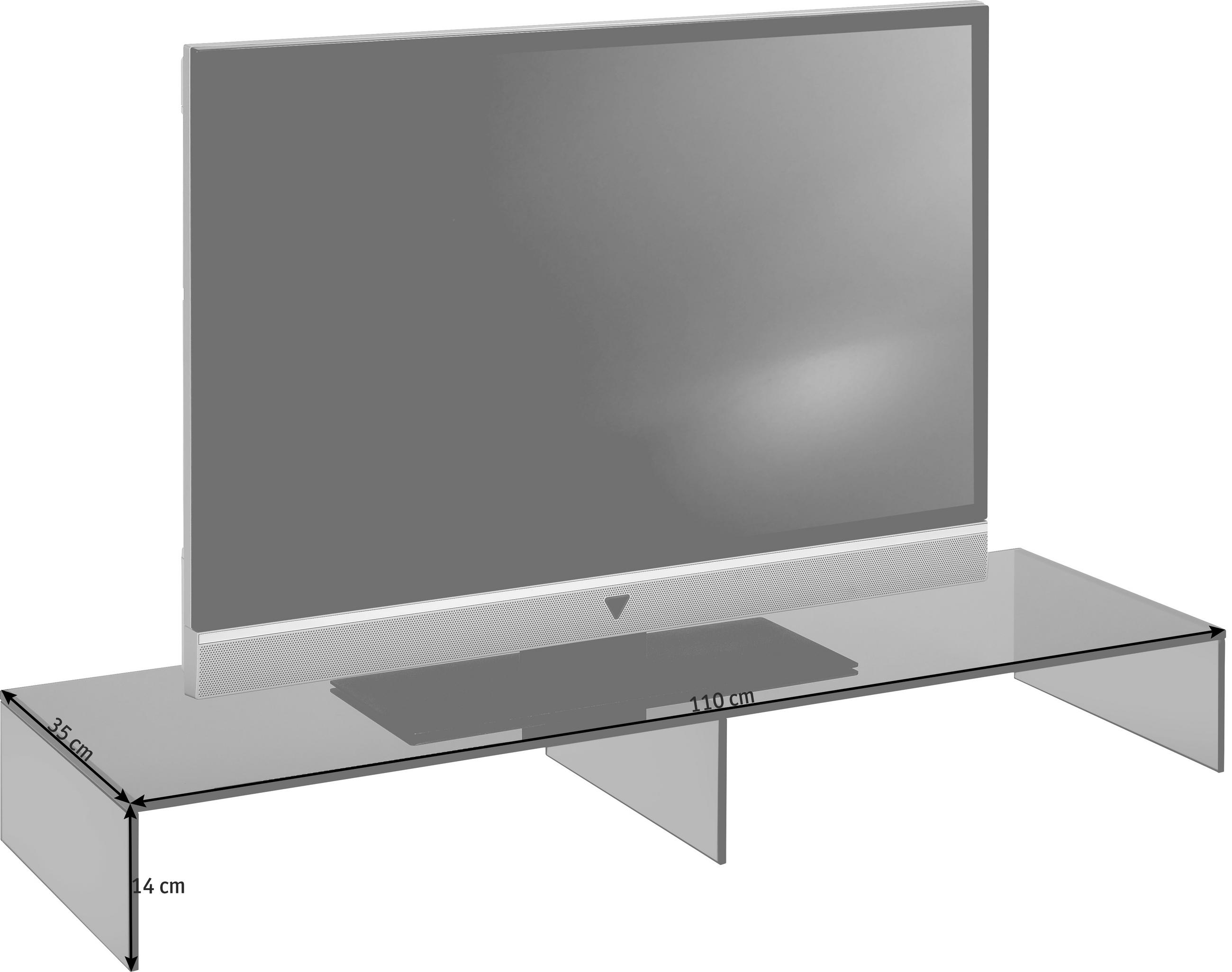 TV-AUFSATZ  Glas  Klar  - Klar, Design, Glas (110/14/35cm) - Xora