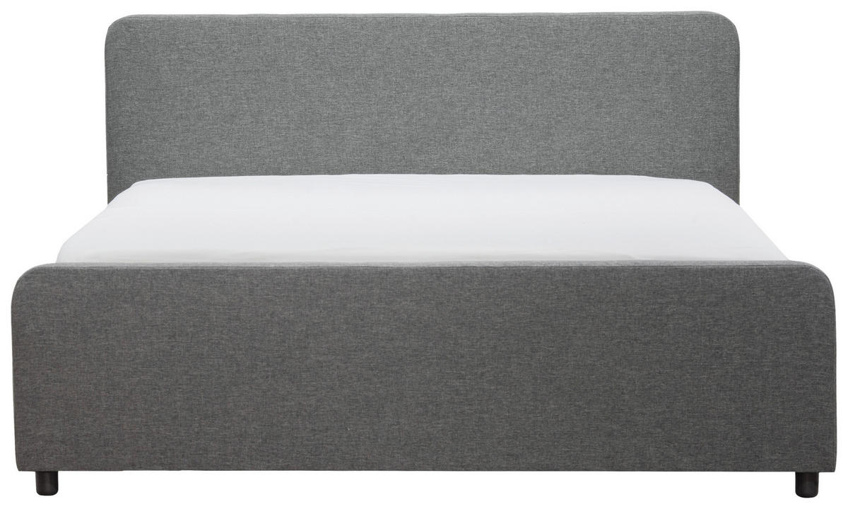 POLSTERBETT 180/200 cm  in Dunkelgrau  - Dunkelgrau/Schwarz, KONVENTIONELL, Holz/Textil (180/200cm) - Boxxx