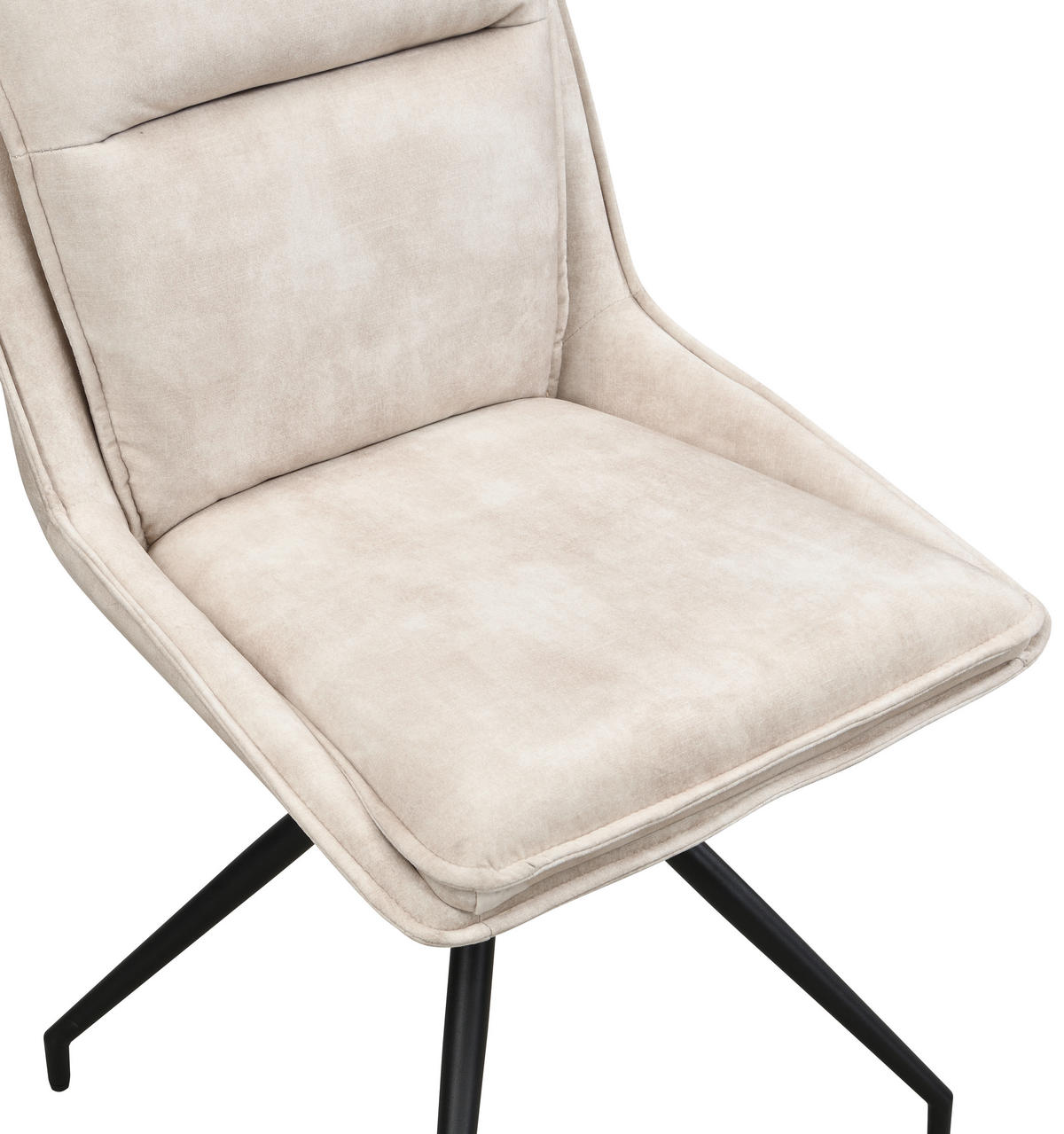 STOL  360° vridbar sits vävt tyg  - beige/svart, Design, metall/textil (52/92/61cm) - Carryhome