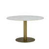 SOFFBORD i metall, sten 106/48 cm  - vit/mässingsfärgad, Modern, metall/sten (106/48cm) - Novel
