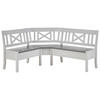 ECKBANK 170/147 cm Grau, Weiß Kiefer massiv   - Weiß/Grau, ROMANTIK / LANDHAUS, Holz (170/147cm) - Boxxx