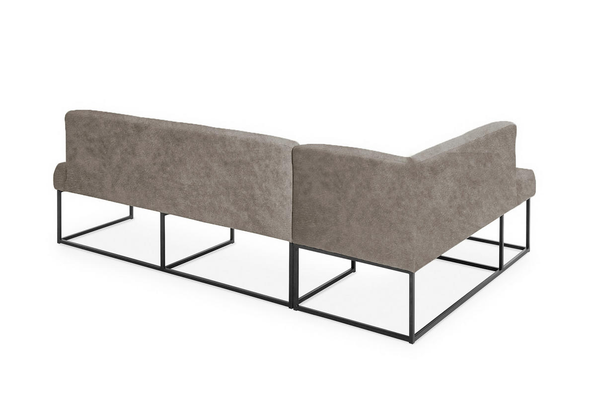 UGAONA KLUPA  siva   - siva/crna, Moderno, drvo/metal (245/159cm) - Livetastic