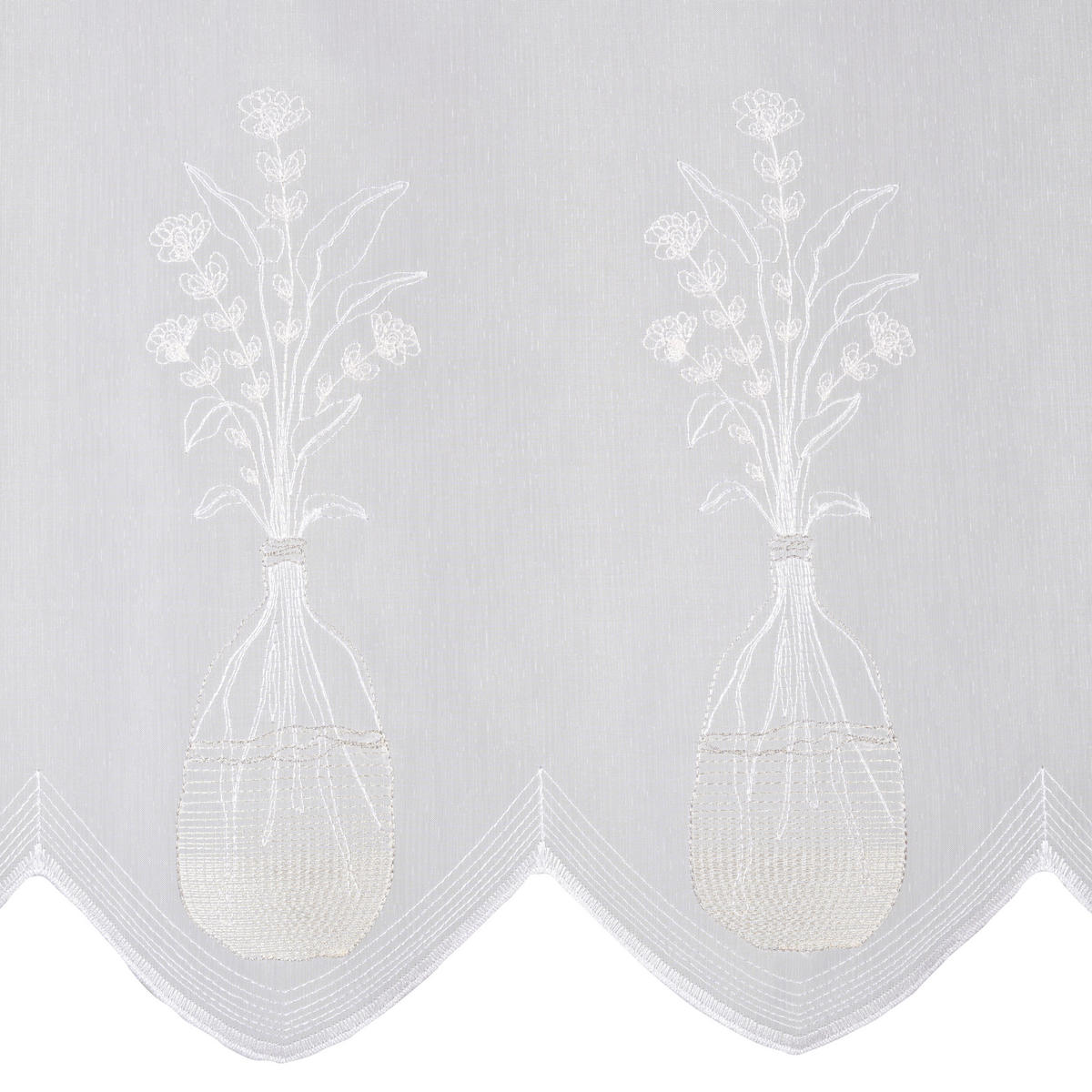 KURZGARDINE   160/45 cm   - Naturfarben/Weiß, KONVENTIONELL, Textil (160/45cm) - Esposa