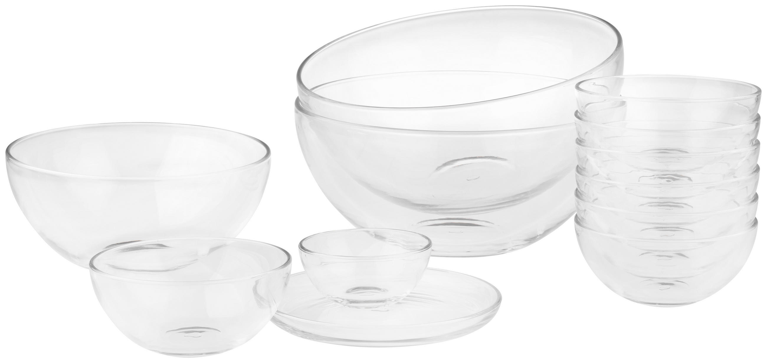 SCHÜSSELSET CUCINA 7-teilig  - Transparent, Basics, Glas - Leonardo