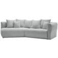 ECKSOFA in Chenille Hellgrau  - Hellgrau/Schwarz, MODERN, Kunststoff/Textil (180/315cm) - Hom`in