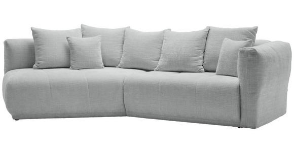 ECKSOFA in Chenille Hellgrau  - Hellgrau/Schwarz, MODERN, Kunststoff/Textil (180/315cm) - Hom`in