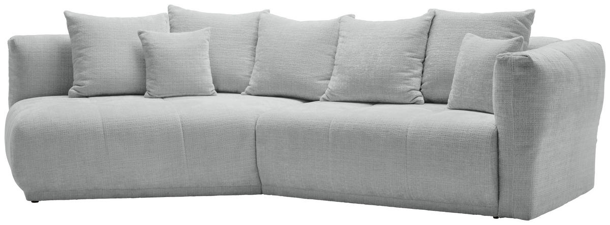 ECKSOFA in Chenille Hellgrau  - Hellgrau/Schwarz, Modern, Kunststoff/Textil (180/315cm) - Hom`in