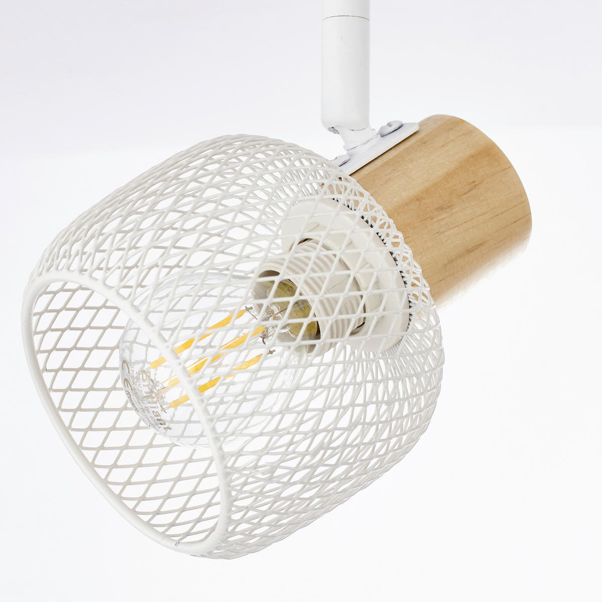 DECKENSTRAHLER - Weiss/Kieferfarben, Basics, Holz/Metall (38/17,5/10cm) - Brilliant