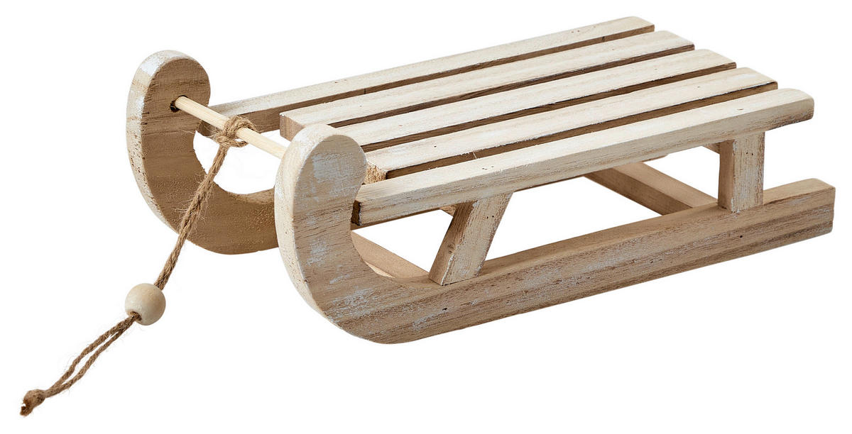 DEKOSCHLITTEN  - Naturfarben, LIFESTYLE, Holz/Textil (25/11/8,5cm) - X-Mas