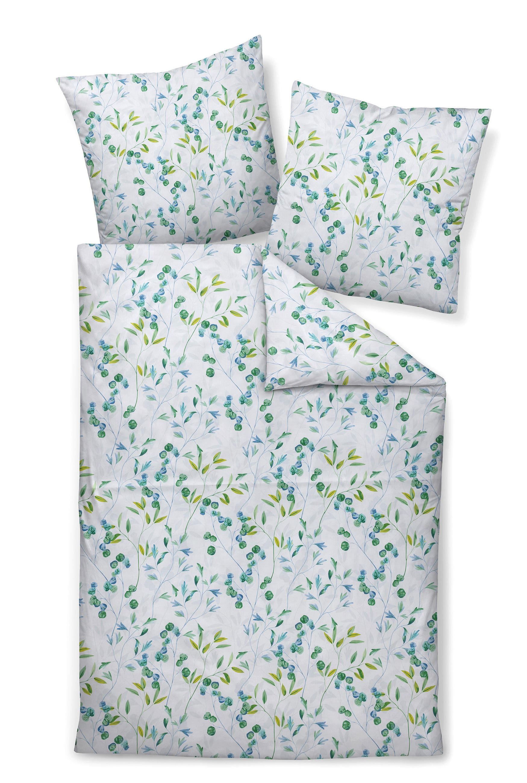 BETTWÄSCHE Makosatin 155/200 cm  - Türkis/Blau, Design, Textil (155/200cm) - Janine