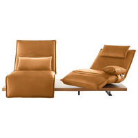 2-SITZER-SOFA in Leder Currygelb  - Currygelb/Eichefarben, Natur, Leder/Holz (240/63/115cm) - Koinor
