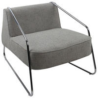 DESIGNSESSEL in Webstoff Beige  - Chromfarben/Beige, MODERN, Textil/Metall (62/85/65cm) - Livetastic