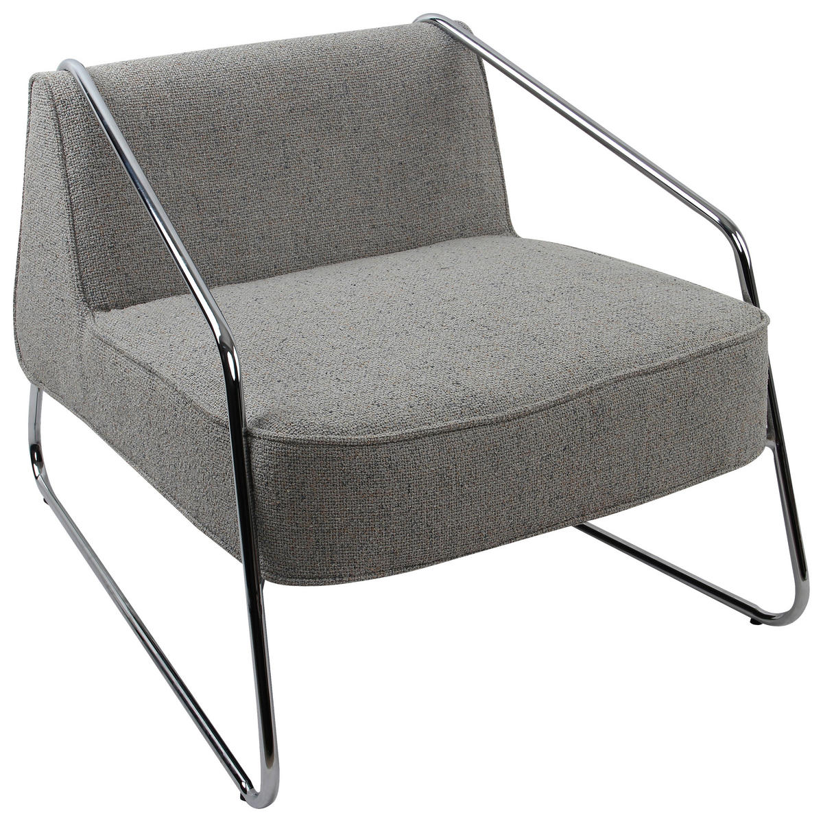 DESIGNSESSEL in Webstoff Beige  - Chromfarben/Beige, MODERN, Textil/Metall (62/85/65cm) - Livetastic