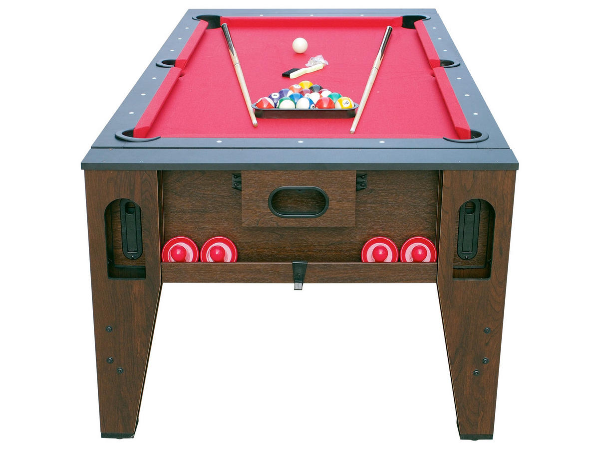 MULTISPIELTISCH REVERSO - Rot/Braun, KONVENTIONELL, Holz/Kunststoff (107/81/217cm) - Ambia Garden