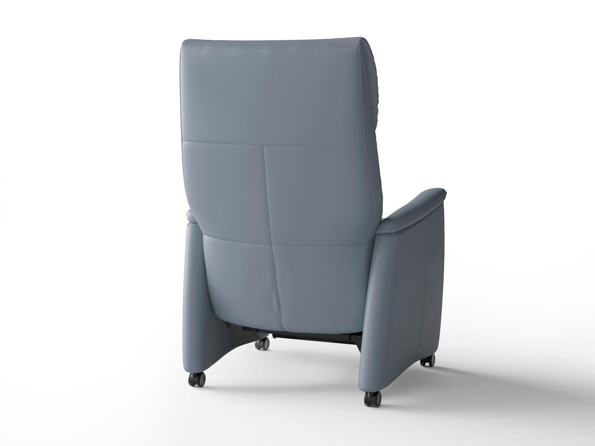 RELAXAČNÉ KRESLO, koža, sivomodrá - čierna/sivomodrá, Basics, koža/plast (76/112/84cm) - Sit & More