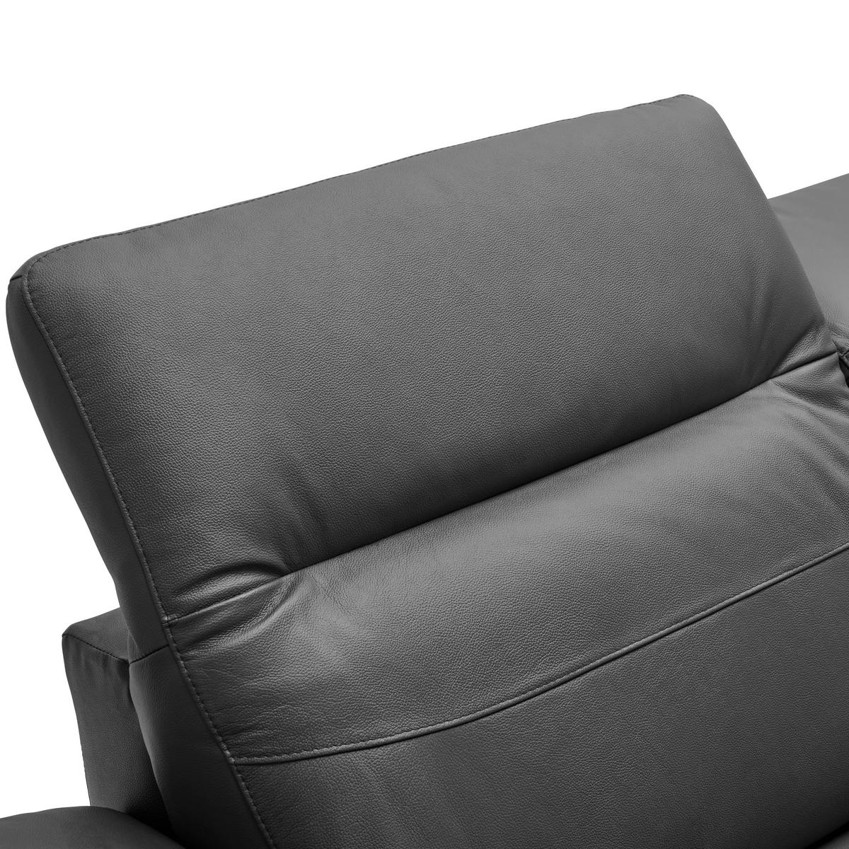ECKSOFA inkl. Funktionen Ronald Schwarz Echtleder, Kombination Echtleder/Lederlook Lederlook  - Schwarz, Design, Leder/Kunststoff (269/164cm) - Xora