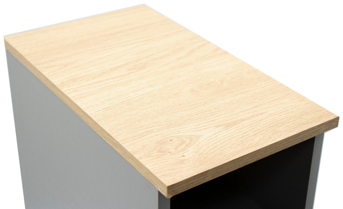 NACHTSCHRANK 19,6/60/34 cm, Grau, Eiche Artisan,  - Eiche Artisan/Grau, Basics, Holzwerkstoff (19,6/60/34cm) - Boxxx