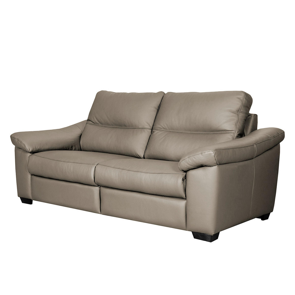 2-SITZER-SOFA  in Echtleder Grau   - Schwarz/Grau, Design, Leder/Holz (174/97/97cm) - Livetastic