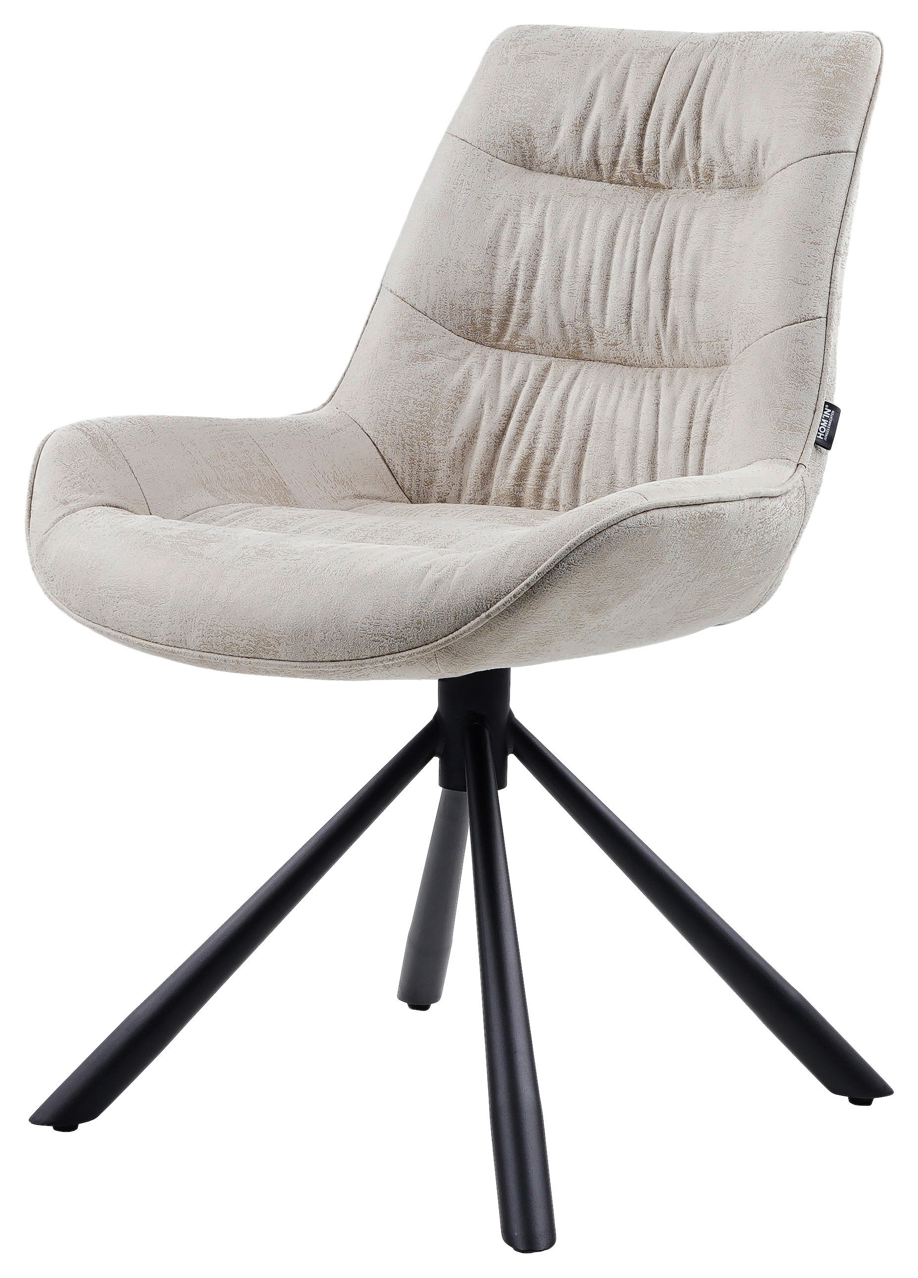 STUHL - Beige/Schwarz, Design, Textil/Metall (57/84/63cm) - Hom`in