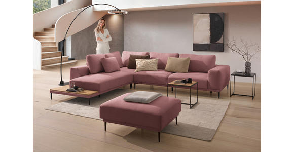 ECKSOFA  in Leinwand Beere  271/318 cm  - Beere/Schwarz, Design, Textil/Metall (271/318cm) - Belluti