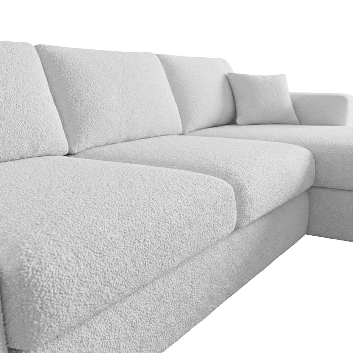 ECKSOFA LAPIT Hellgrau Chenille Zierkissen, Rückenkissen, Bettkasten  - Hellgrau/Schwarz, Design, Holz/Textil (240/170cm) - MID.YOU